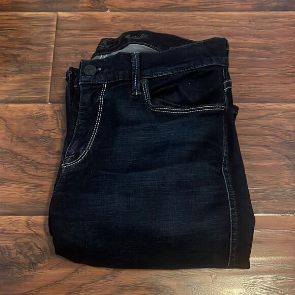 7 For All Mankind Kaylie Distressed Denim Wide Leg Jeans - Picture 1 of 13
